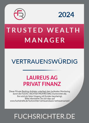 Auszeichnung Trust Wealth Manager 2024 - LAUREUS AG PRIVAT FINANZ - Vertrauenswürdig