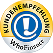 weiss – Siegel WhoFinance Kundenempfehlung